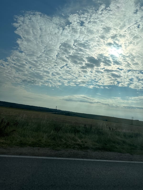 Roadside view along a rural highway in central Bulgaria