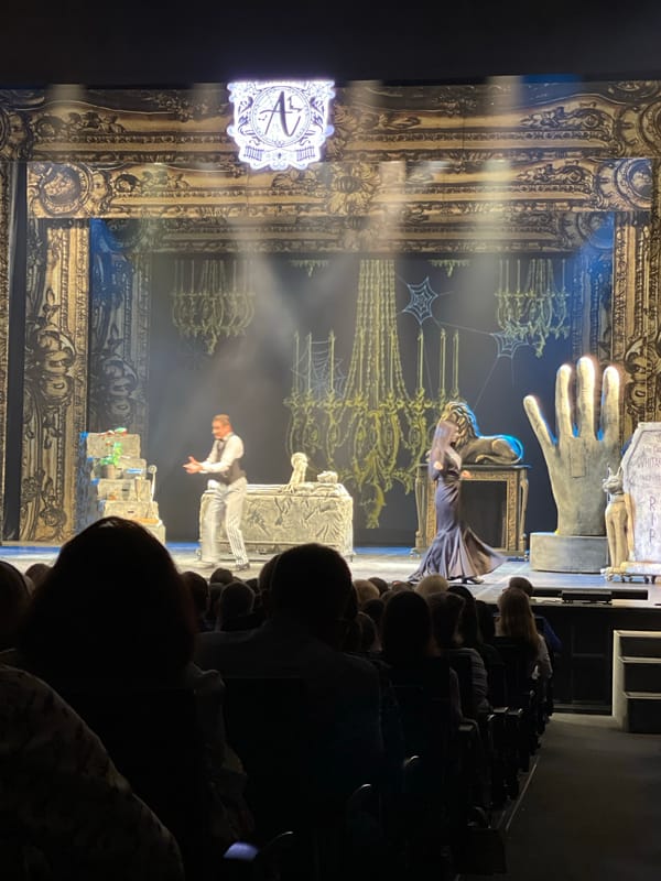 Addams Family theatrical performance captured at Kaliningrad Regional Musical Theater