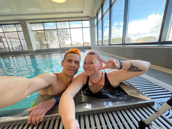 Early morning swimming and photos captured in Chaikovsky, Russia