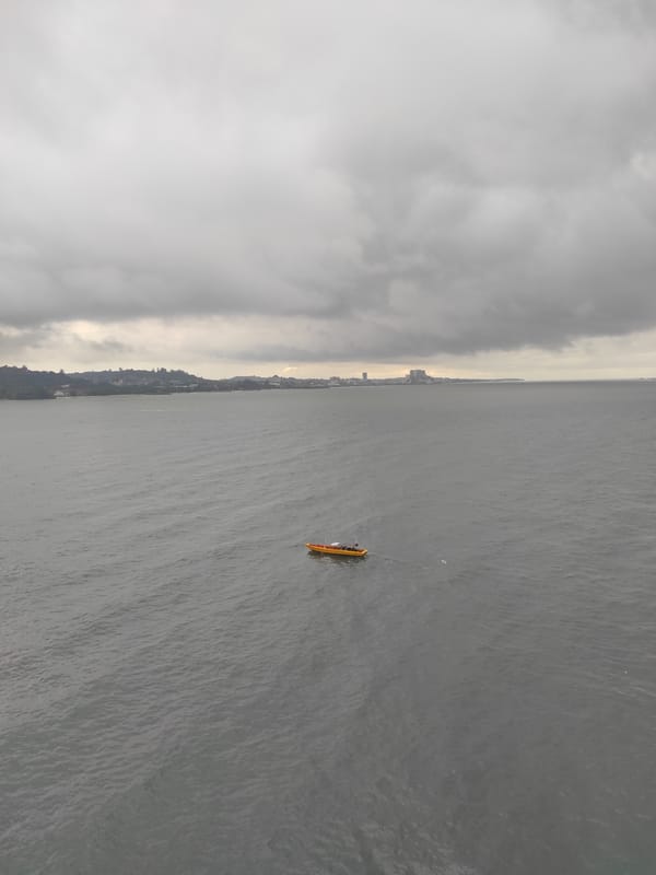 Maritime traffic observed in harbor waters during evening hours