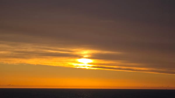 Sunset documented from vessel at sea near Randaberg, Norway