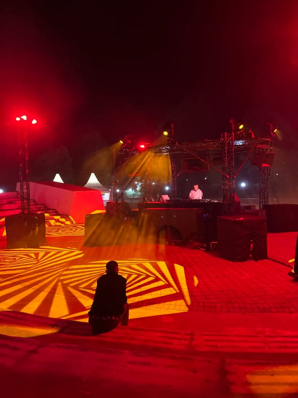 DJ set lights up a Sofia outdoor night crowd
