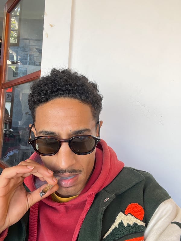 Person spotted smoking cannabis in Tangier, Morocco