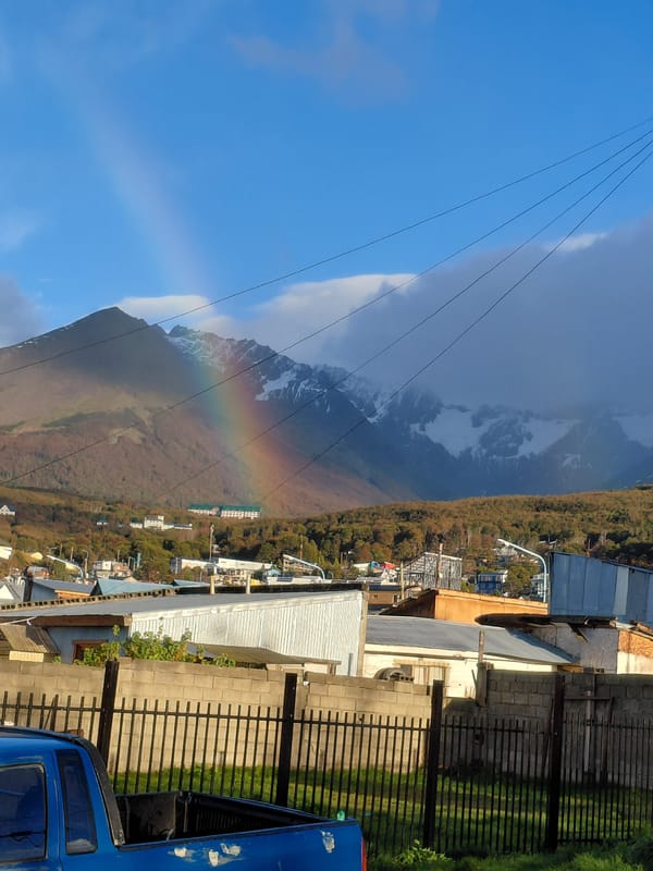 Street scenes captured from elevated views in Ushuaia, Argentina
