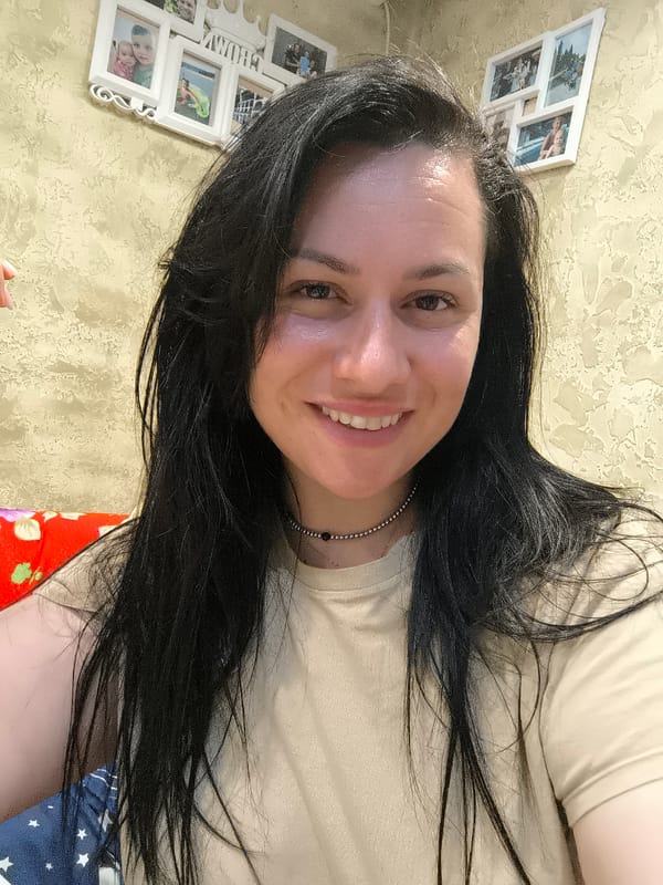 Woman takes selfie in Pleven, Bulgaria