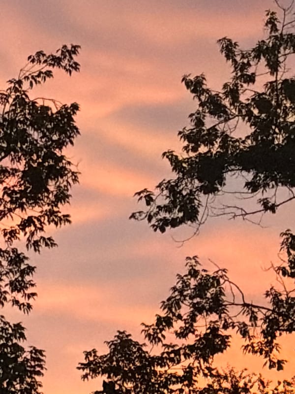 City evening walk catching a dramatic sunset and street details
