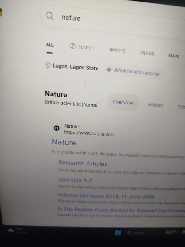 Screen browsing nature imagery and search results
