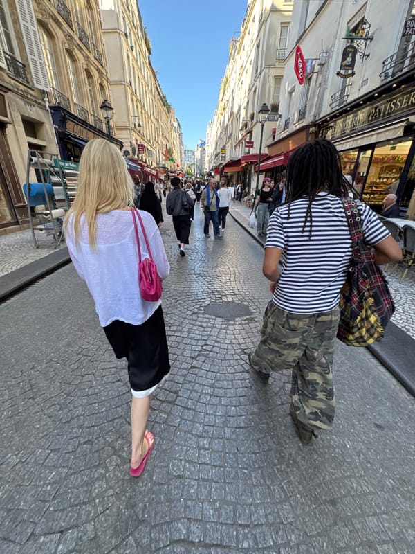 Casual Paris outing documented through street scenes and selfies