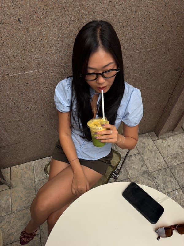 Matcha bar visit and mirror selfies around Bishkek