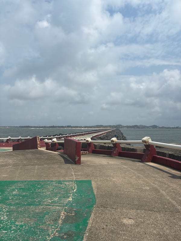 Concrete pier with lighthouse documented in Allende, Mexico