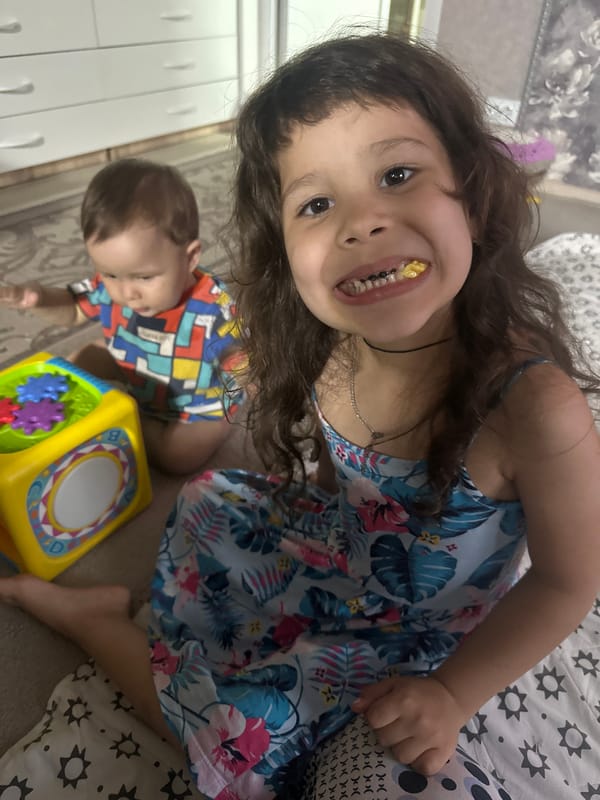 Kids and family spending a relaxed afternoon at home