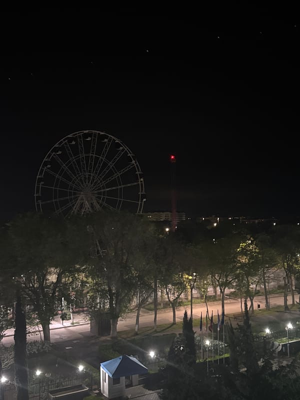 Evening moments captured in Yevpatoriya park and indoors