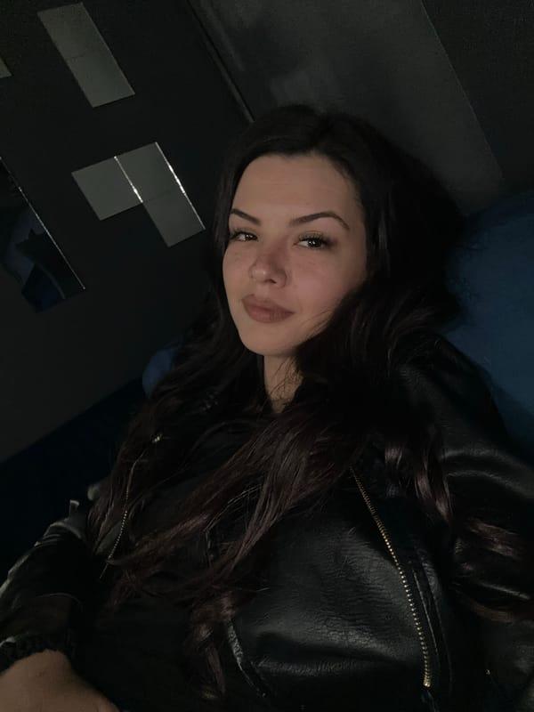 Woman takes late-night selfies in Sliven, Bulgaria