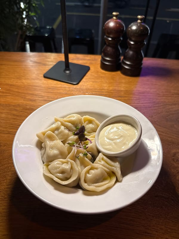 Cape Town diner documents pelmeni meal and wine collection