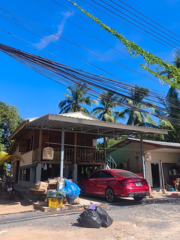Rural street scenes documented in Baan Mae Nam, Thailand