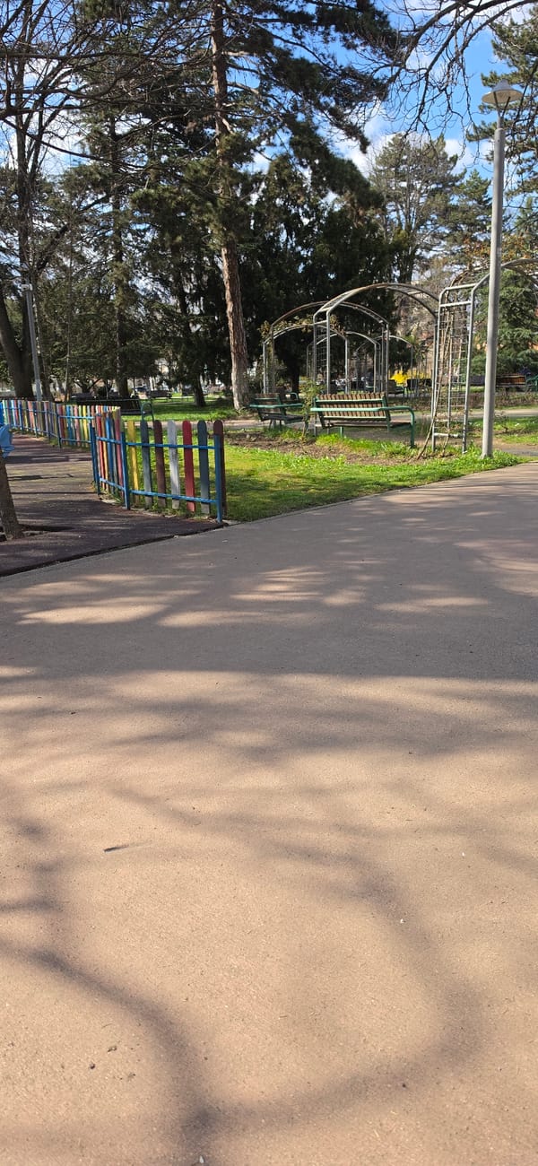 Sunny afternoon documented at Kazanlak park in Bulgaria