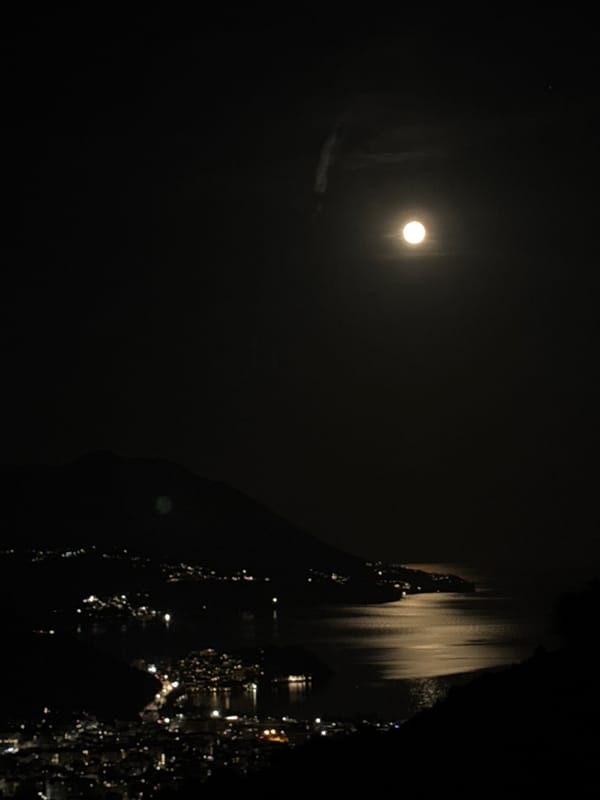 Moonlit mountain scenes captured in Podostrog, Montenegro