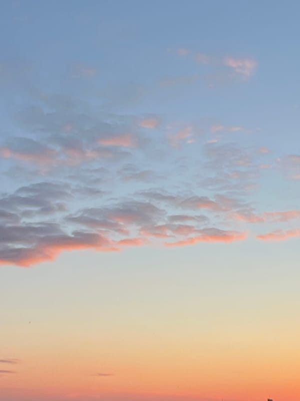 Colorful clouds observed over Riga during evening hours