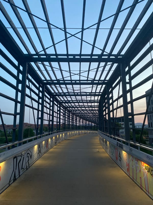 Evening documentation of bridges and streets in Landau, Germany