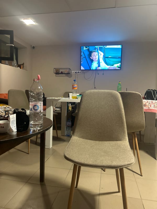 Interior dining scene captured in Varna, Bulgaria early morning