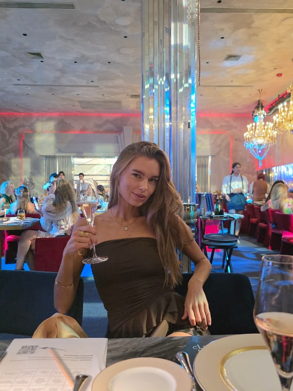 Woman dines at upscale restaurant in Choeng Thale, Thailand
