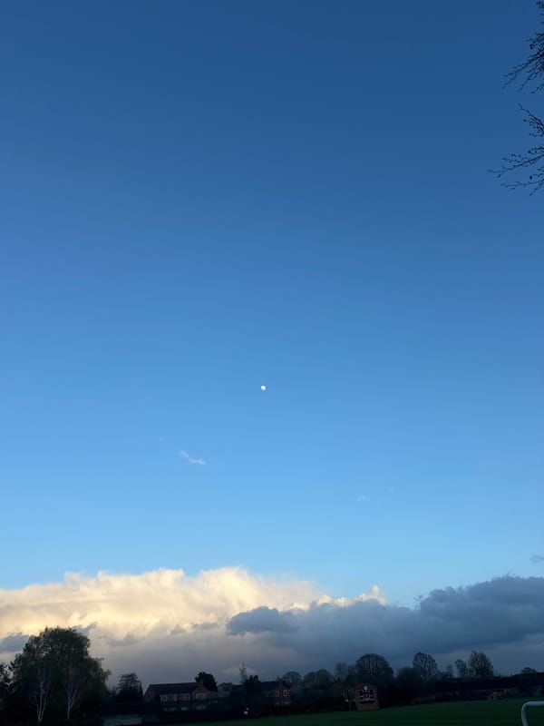 Daytime moon visible over Easingwold skies