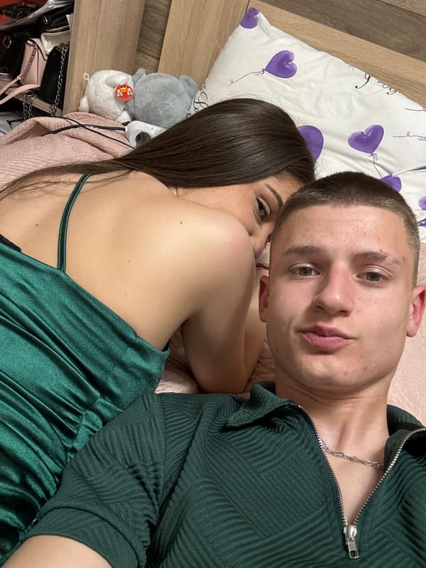 Couple celebrates with balloons in Sliven bedroom