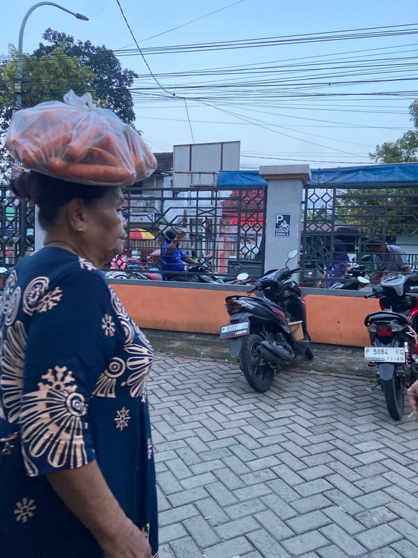 Evening market activity captured in Jember, Indonesia