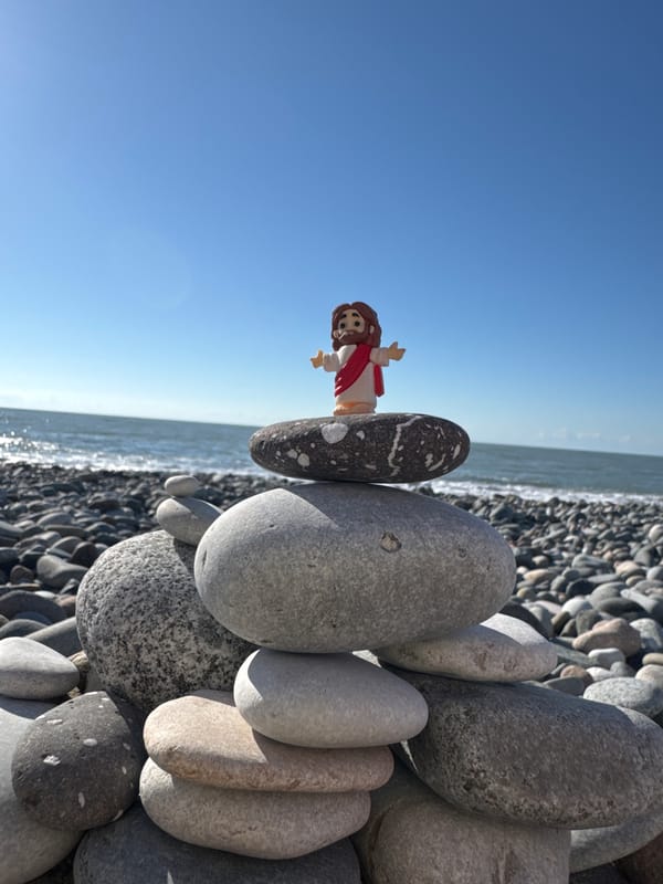 Beach day with stone stacking and sunbathing in Batumi