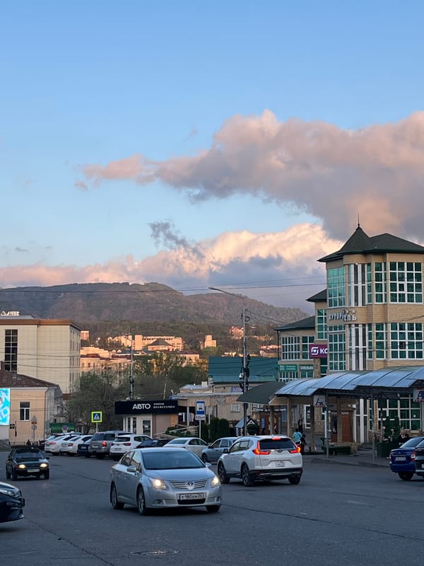 Street traffic observed in Kislovodsk, Russia