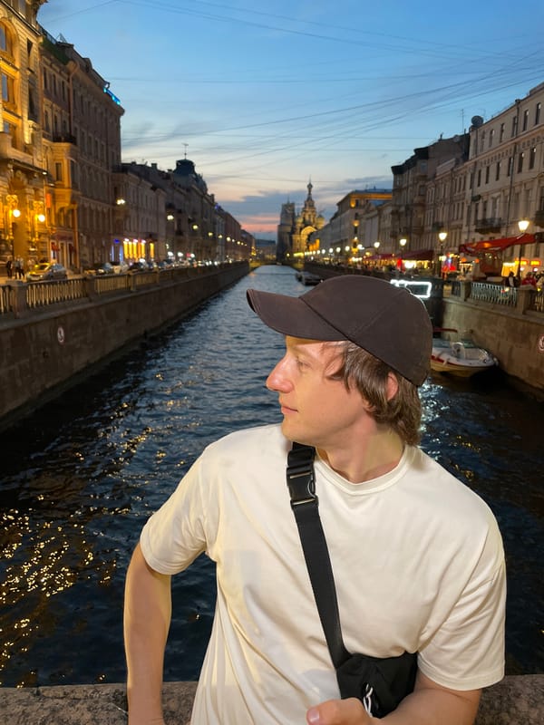 Quiet moment beside a St. Petersburg canal