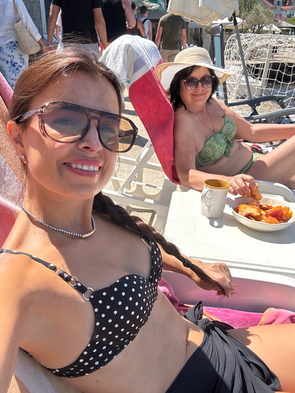 Lazy afternoon on the loungers at a beach resort