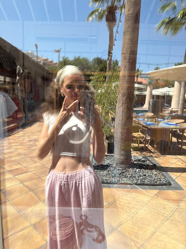 Woman takes morning selfies in downtown Dubai