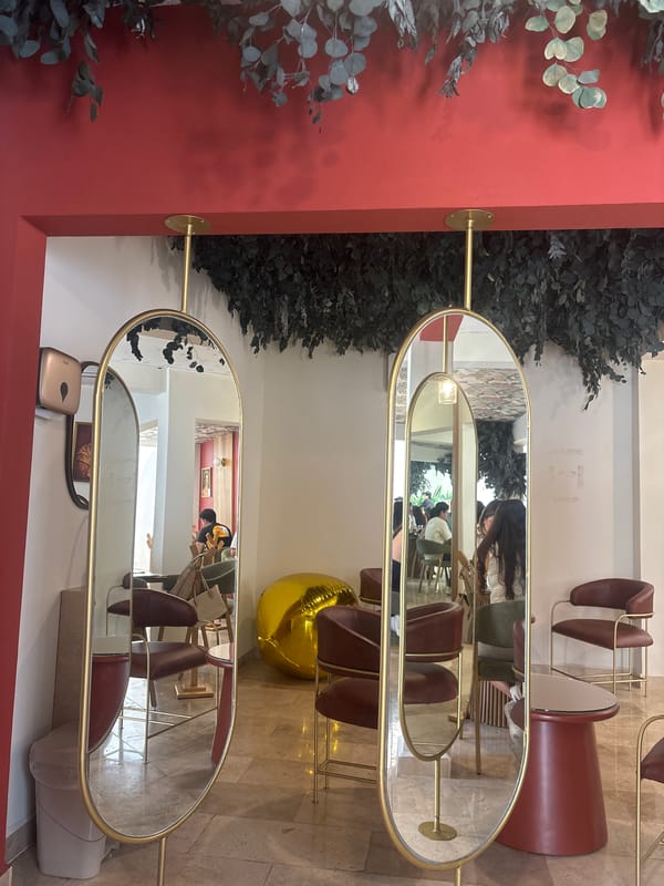 Diner documents meal at Cuernavaca restaurant with multiple courses