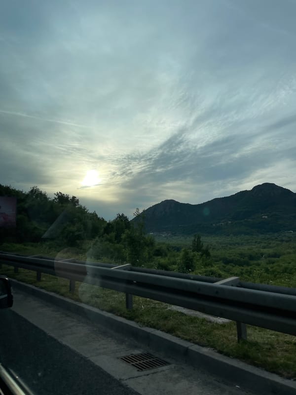 Early morning car journey through Sotonići, Montenegro
