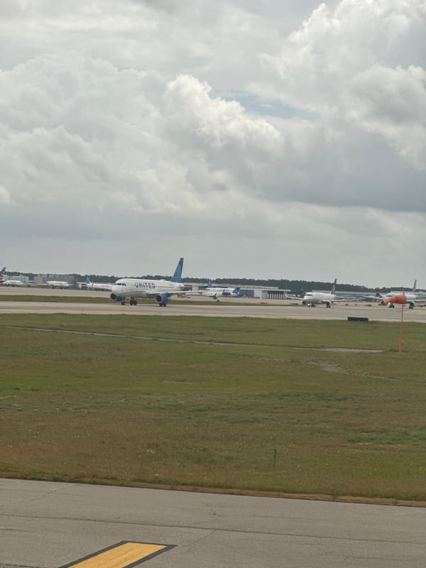 Commercial aircraft activity observed at Houston airport tarmac
