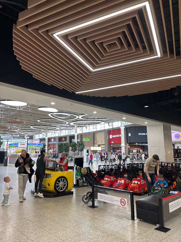 Casual afternoon moments captured at Kudrovo shopping mall