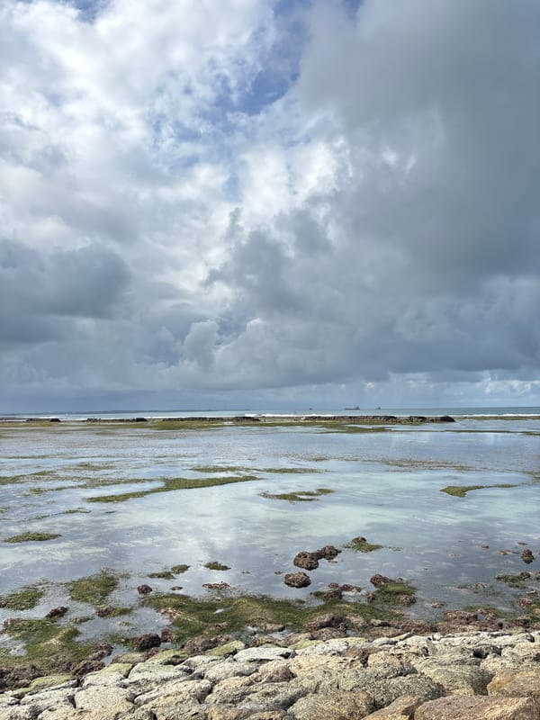 Coastal scene with dramatic clouds photographed in Kuta Selatan