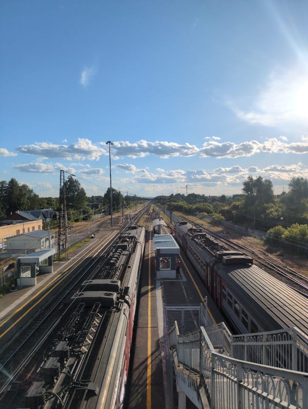 Velikovo train station and its quiet surroundings on a summer afternoon