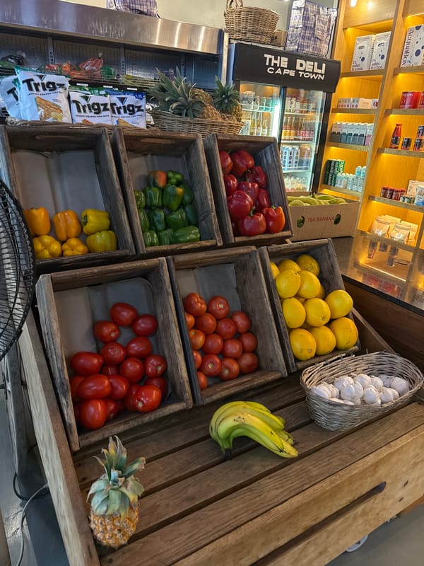 Cape Town cafe and market scenes with mountain views