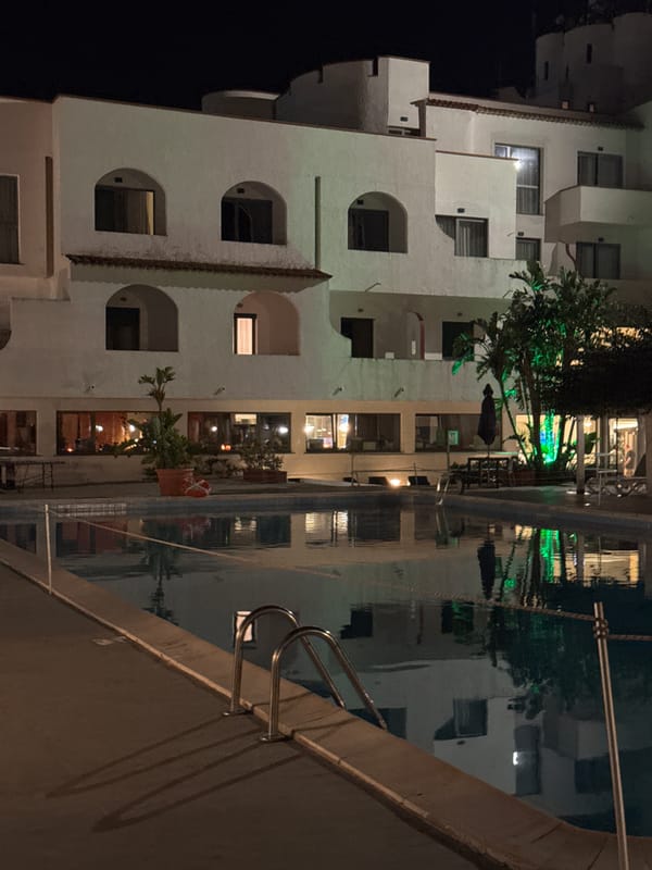 Nighttime resort stay documented in Isola delle Femmine, Italy