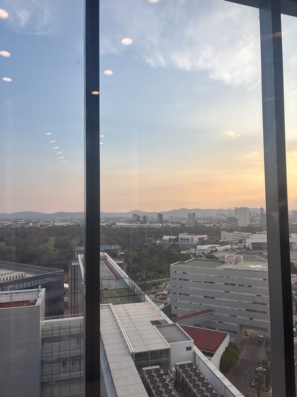 High-rise view captures Puebla cityscape at midnight