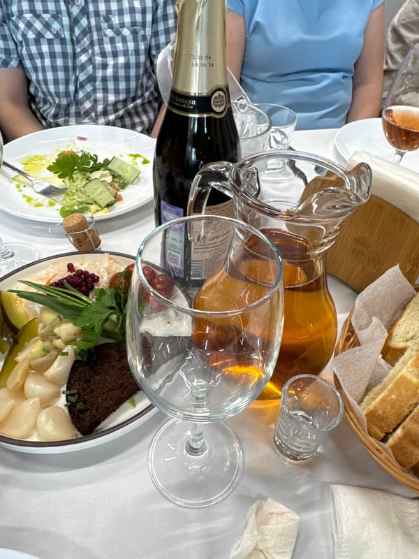 Restaurant meal documented in Nizhny Novgorod, Russia