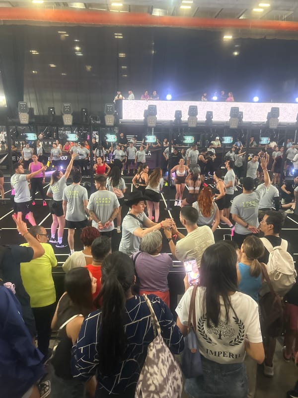 Large HYROX fitness competition held at indoor sports facility