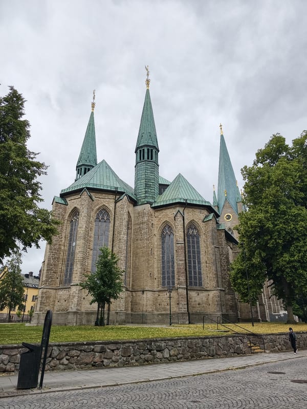 Cathedral and summer gardens in central Linköping