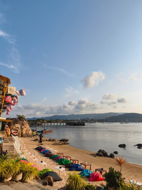 Peaceful morning beach scene documented at Baan Plai Laem