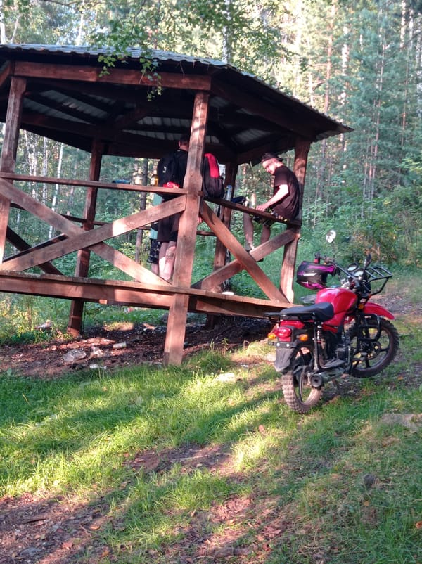 Casual lakeside camping day near Degtyarsk, Russia