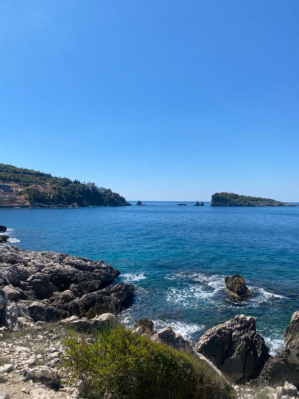 Clear morning skies observed over Montenegro coastline near Kunje