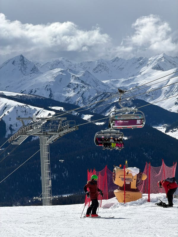 Skier spotted at Lunnaya Polyana resort under winter conditions