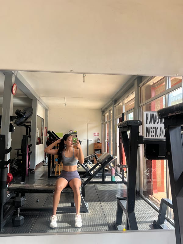 Gym selfies from a local workout spot in Cuyo, Philippines